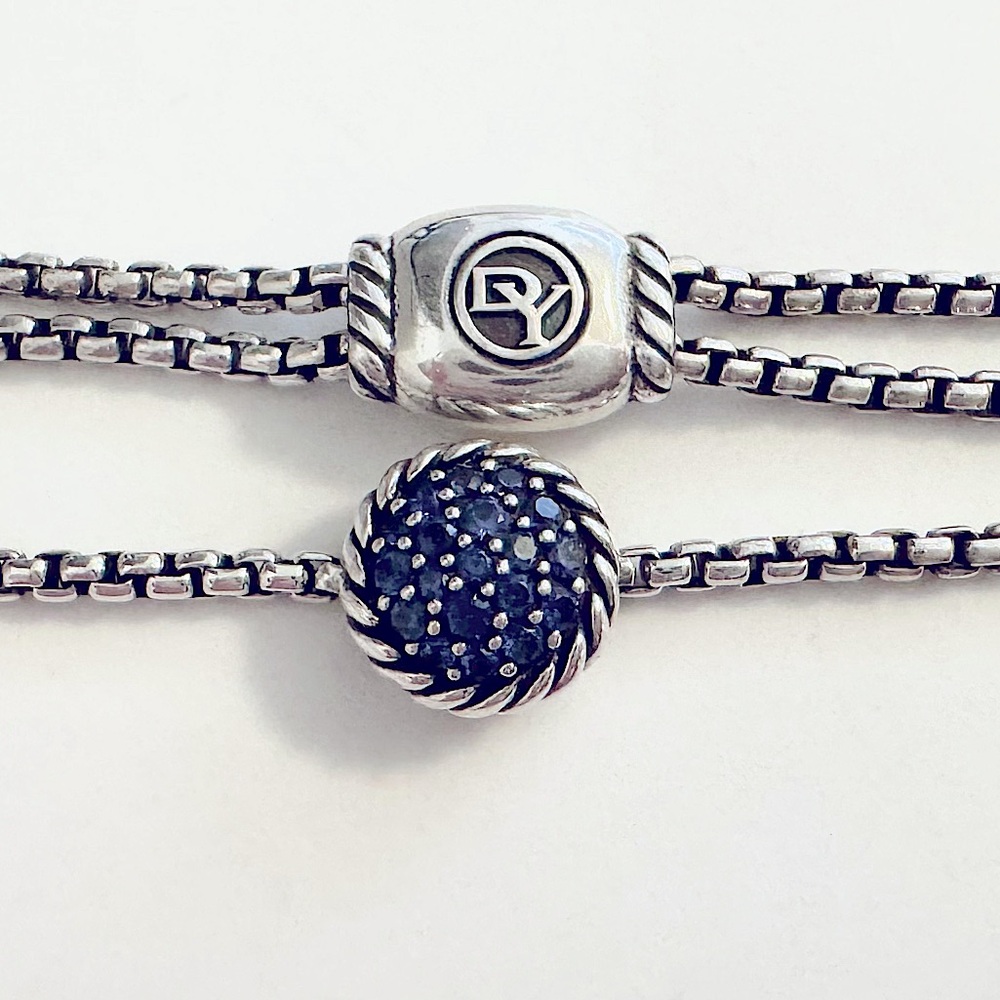 David Yurman Petite Chatelaine Bracelet w/Blue Sapphire Diamonds